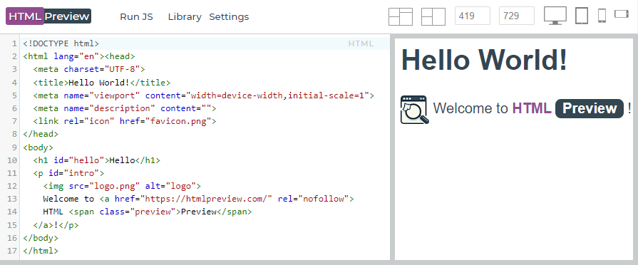 html instant preview